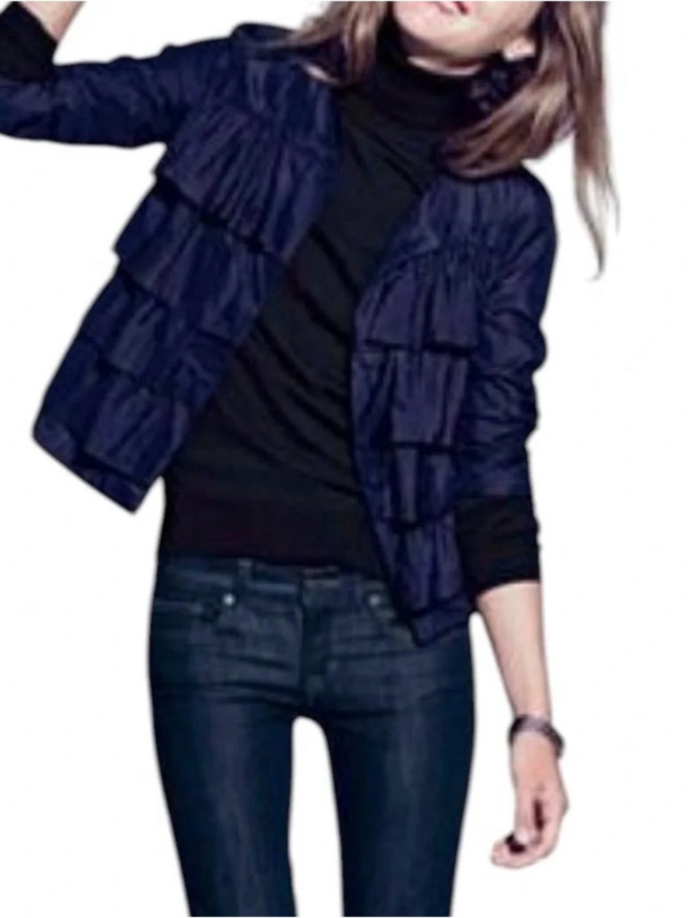 J. Crew Cascade Ruffle Silk Jacket - Picture 2 of 11